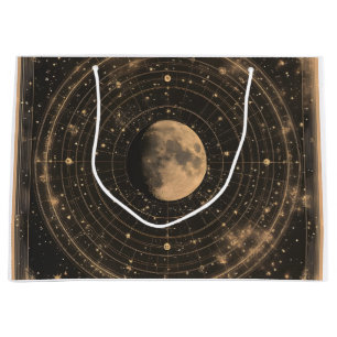 Vintage Lunar Celestial Map Design Large Gift Bag