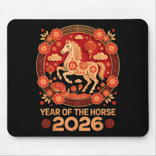 Vintage Lunar New Year 2026 - Year Of The Horse  Mouse Mat