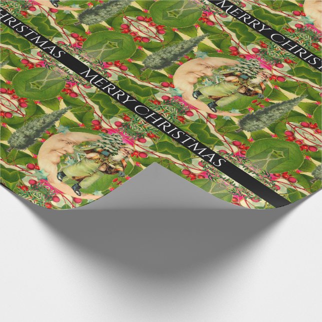 Vintage Lunar Santa 30" x 6' Wrapping Paper (Corner)