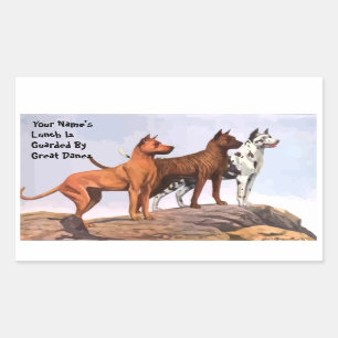 Vintage Lunch is Guarded by Great Danes Stickers