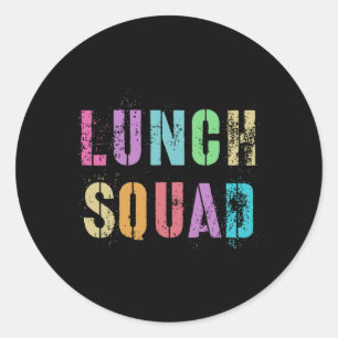 Vintage Lunch Squad Byck To School Office Food Ser Classic Round Sticker
