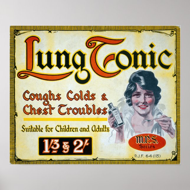 Vintage Lung Tonic Medical Drug Advertisement Poster (Front)