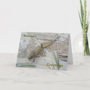 Vintage Lure Jointed Pikie Christmas Card