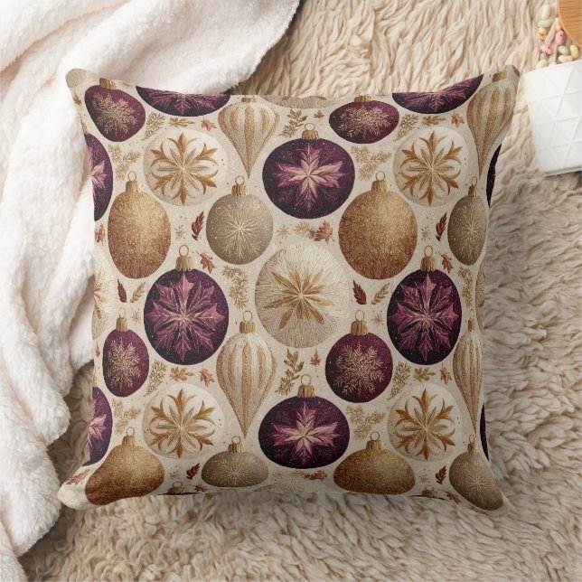 Vintage Luxe Christmas Ornament Pattern (10) Cushion (Blanket)