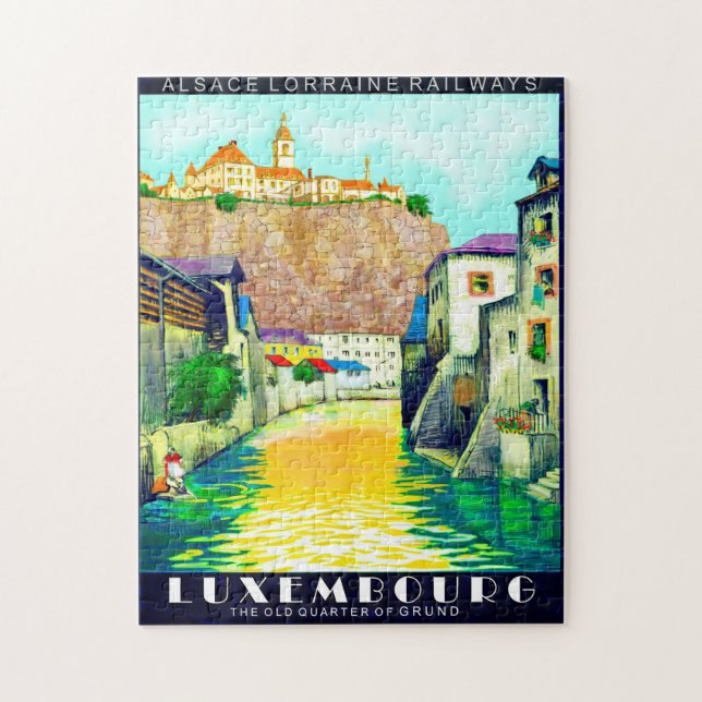 Vintage Luxembourg Europe Travel Poster Puzzle (Vertical)