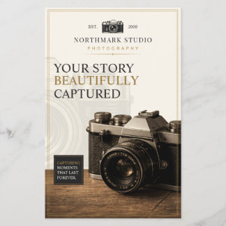 Vintage Luxury Camera Branding | Photographer Flyer