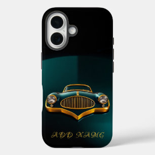 Vintage Luxury Car Front Golden Trim Art iPhone 16 Case