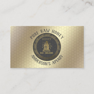 Vintage Luxury gold bee hive honey/apiary/bee farm Business Card