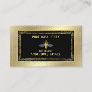 Vintage Luxury gold bee honey/apiary/bee farm Business Card