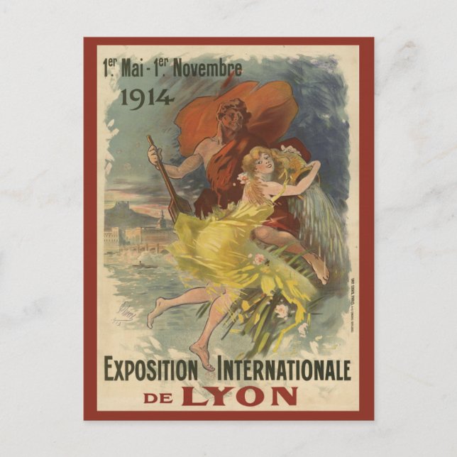 Vintage Lyon France French Travel Postcard (Front)