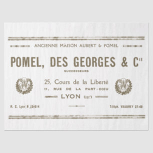 Vintage Lyon French Business Typography Wreaths Ti Tissue Paper