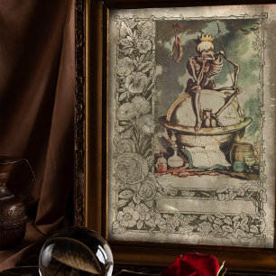 Vintage Macabre Dance of Death Halloween Skeleton Tissue Paper