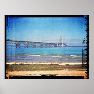 Vintage Mackinac Bridge Poster