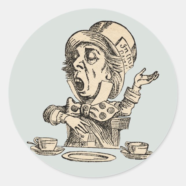 vintage mad hatter label sticker seal (Front)
