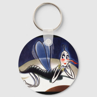 Vintage Madam Malaria Mosquito Key Ring