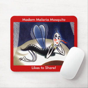 Vintage Madam Malaria Mosquito Mouse Mat