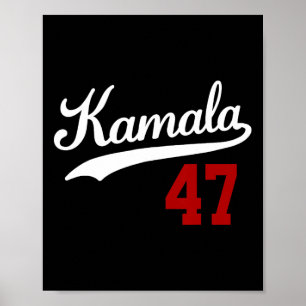 Vintage Madam President Harris 2024 Kamala 47 Blue Poster