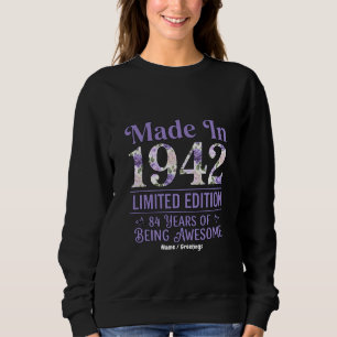 Vintage Made in 1942 Floral 84th Birthday Awesome Sweatshirt