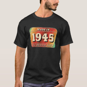 Vintage Made In 1945 Original Parts License Plate T-Shirt