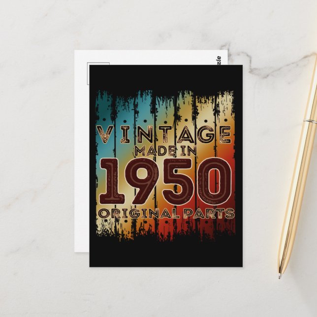 Vintage Made In 1950 Original Parts Postcard (Front/Back In Situ)