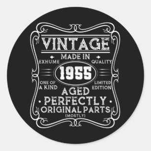 Vintage Made In 1955 Retro Classic Classic Round Sticker