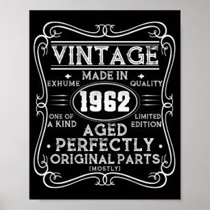 Vintage Made In 1962 Retro Classic Poster