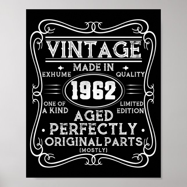 Vintage Made In 1962 Retro Classic Poster (Front)
