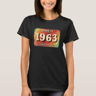 Vintage Made In 1963 Original Parts License Plate  T-Shirt
