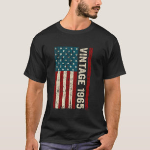 Vintage Made In 1965 American Flag 60th Birthday G T-Shirt