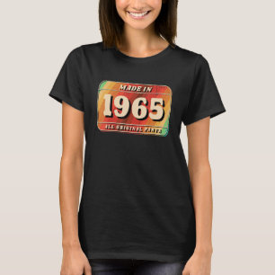Vintage Made In 1965 Original Parts License Plate  T-Shirt