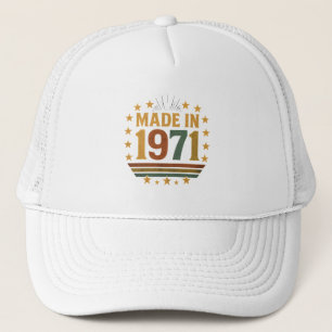 Vintage "Made in 1971" Birthday Design Trucker Hat