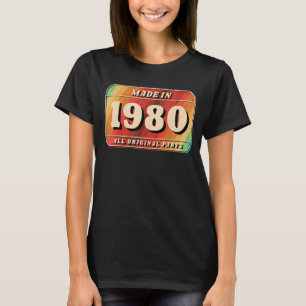 Vintage Made In 1980 Original Parts License Plate  T-Shirt