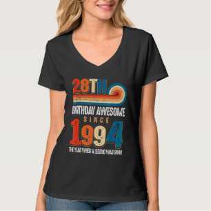 Vintage Made In 1994 28th Birthday The Legend Was T-Shirt