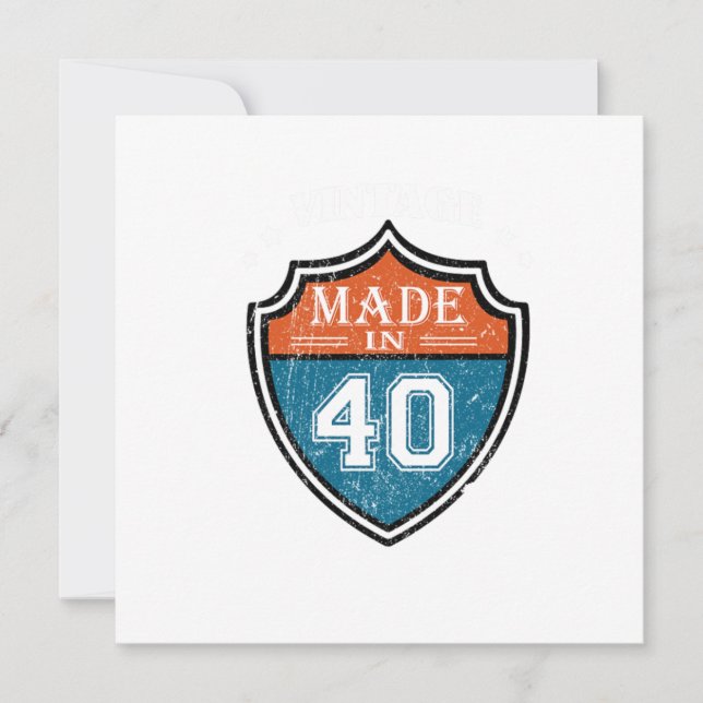 Vintage Made In 40 1940 Birthday Gift Invitation (Front)