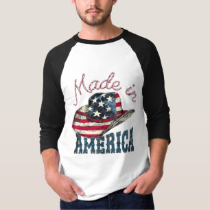 Vintage Made in America US Cowboy Hat Patriotic De T-Shirt