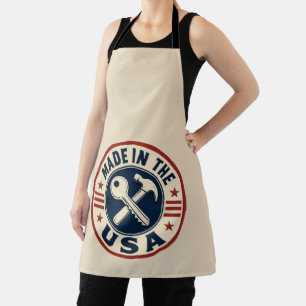Vintage "Made in the USA" Patriotic Badge Apron