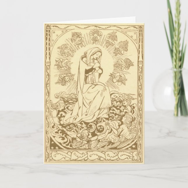 Vintage Madonna and Child Christmas Card (Front)