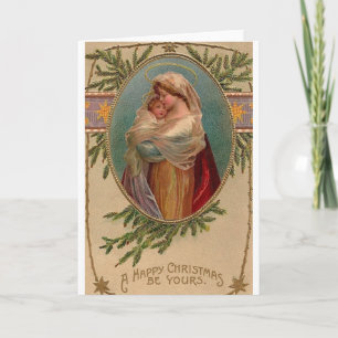 Vintage Madonna And Child Christmas Greeting Card