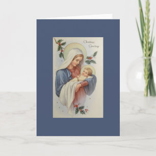 Vintage Madonna and Child Christmas Greeting Card