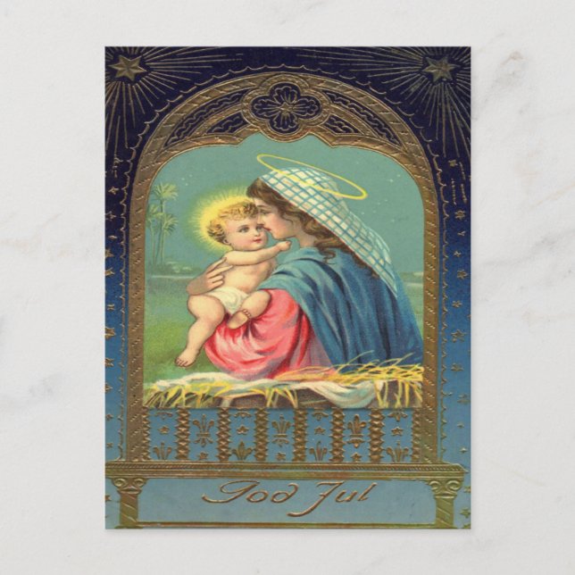 Vintage Madonna and Child Christmas Holiday Postcard (Front)
