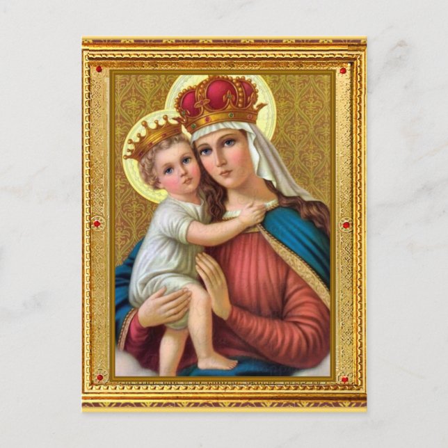 Vintage Madonna and Child Christmas Postcard (Front)