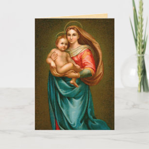 Vintage Madonna and Child Holiday Card