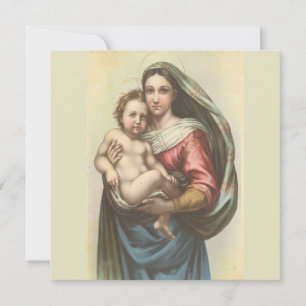 Vintage Madonna And Child Religious Christmas Card
