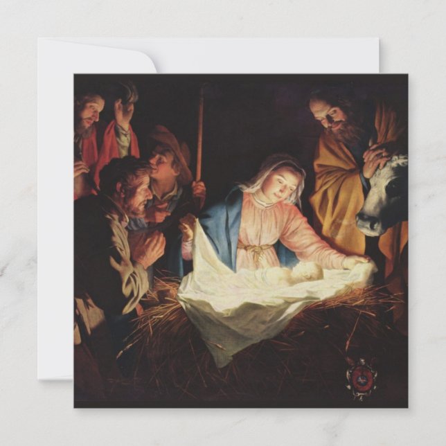 Vintage Madonna And Child Religious Christmas   Holiday Card (Front)