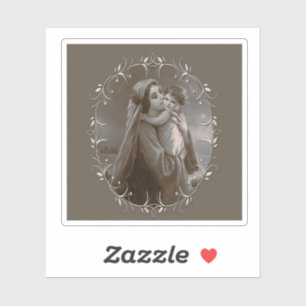 Vintage Madonna and Child with Silver Frame