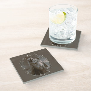 Vintage Madonna and Child with Silver Frame Glass Coaster
