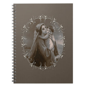 Vintage Madonna and Child with Silver Frame Notebook