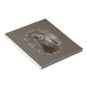Vintage Madonna and Child with Silver Frame Notepad