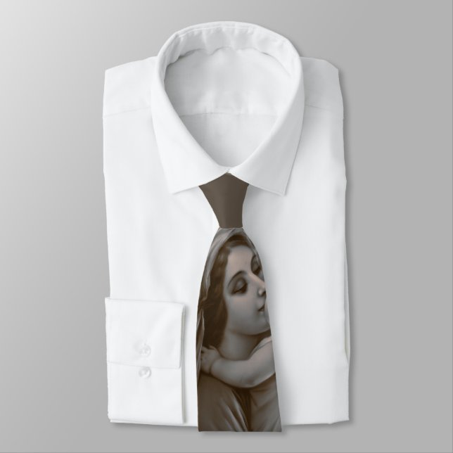 Vintage Madonna and Child with Silver Frame Tie (Tied)