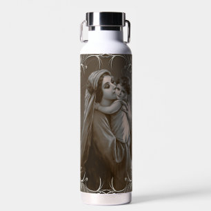 Vintage Madonna and Child with Silver Frame Water Bottle